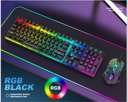 Mechanical RGB Gaming Keyboard and Mouse & Mousepad