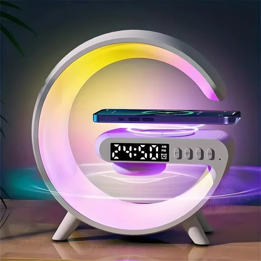 G-Shaped 5 in 1 Night Lamp Wireless Charger Bluetooth Speaker