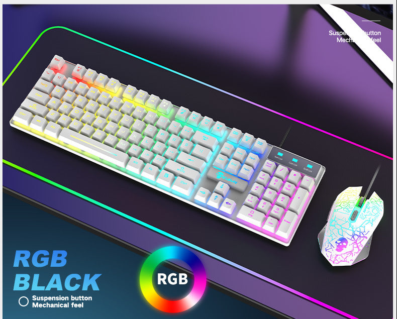Mechanical RGB Gaming Keyboard and Mouse & Mousepad