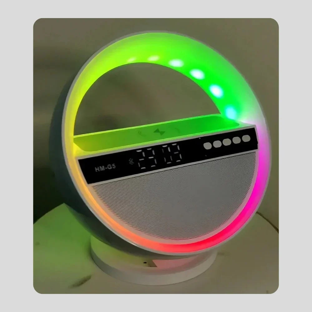 (50% OFF) NEW Gadget - Bluetooth Speaker - Watch & Mobile Wireless Charger - RGB Lighting - Clock & Alarm Table Lamp