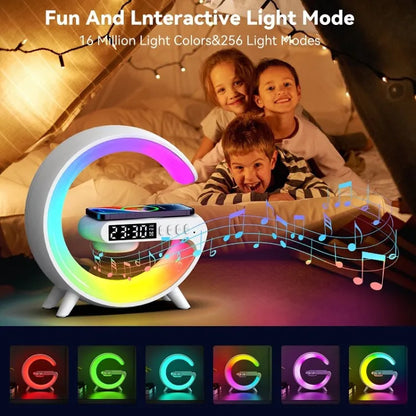 G-Shaped 5 in 1 Night Lamp Wireless Charger Bluetooth Speaker