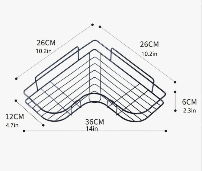 Bathroom Kitchen Corner Organizer SS Rack