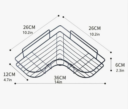 Bathroom Kitchen Corner Organizer SS Rack