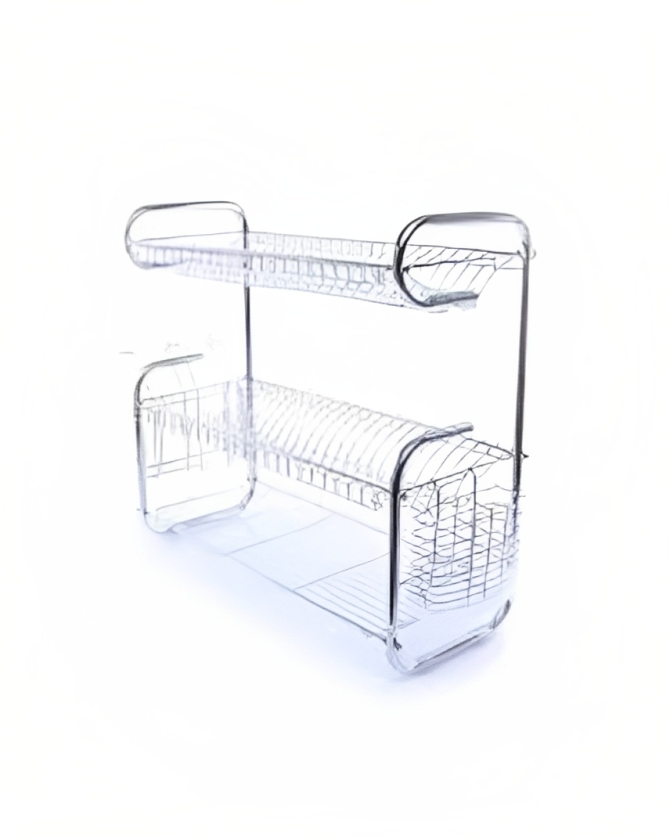 G-Shape 3-Tier Drain Rack - Plates Dishes Cups Kitchen Organizer